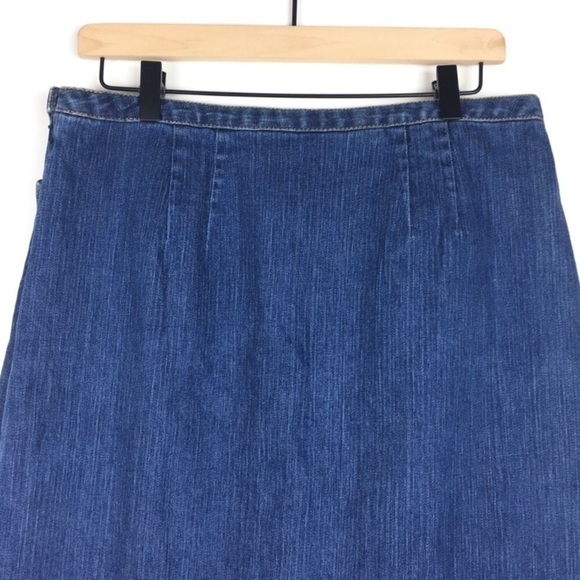 TALBOTS Jean Skirt Denim Modest Minimalist Capsule Wardrobe Classic Size 12 - Picture 5 of 8